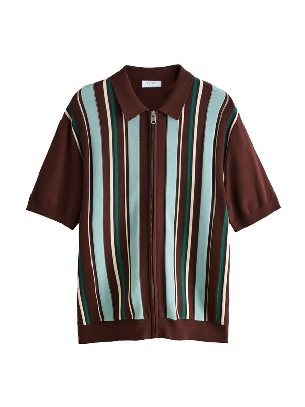 Next Next Pletena jopa  pastelno modra / zelena / burgund