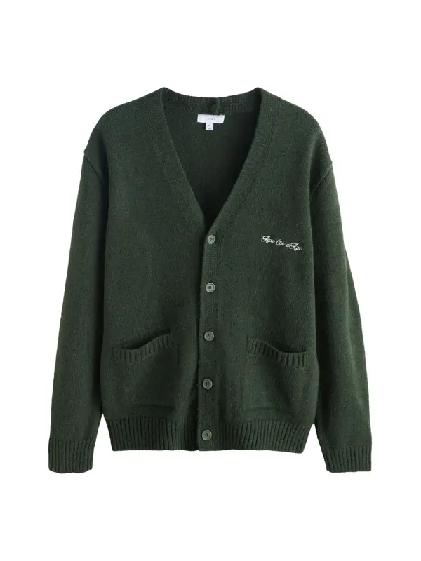 Next Next Pletena jopa  temno zelena / bela