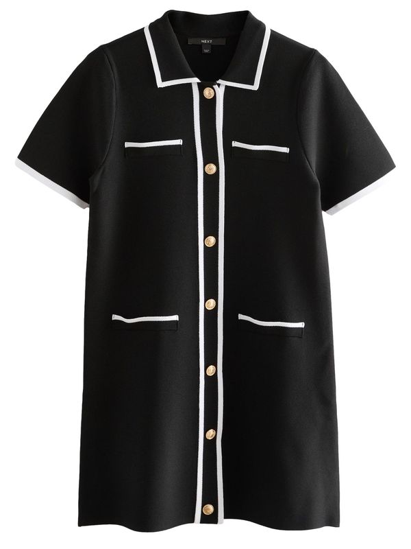 Next Next Pletena obleka  črna / bela