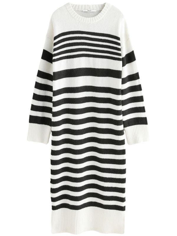 Next Next Pletena obleka  črna / bela