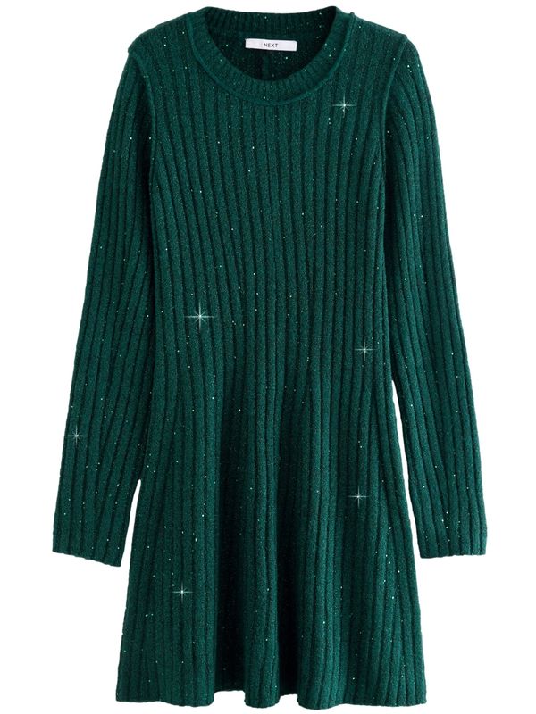 Next Next Pletena obleka  smaragd