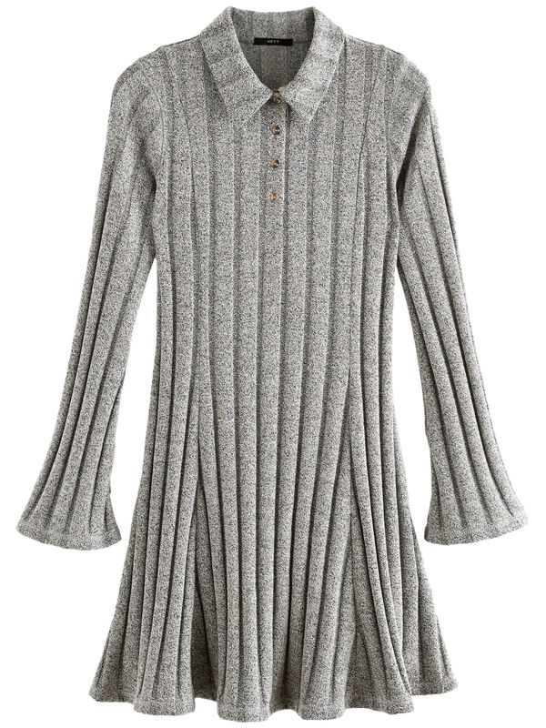 Next Next Pletena obleka  svetlo siva