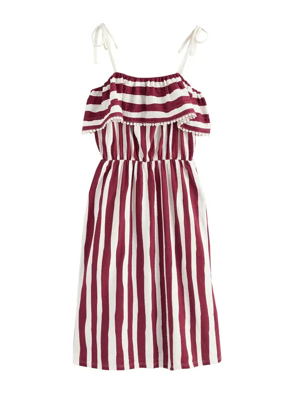 Next Next Poletna obleka  bordo / bela