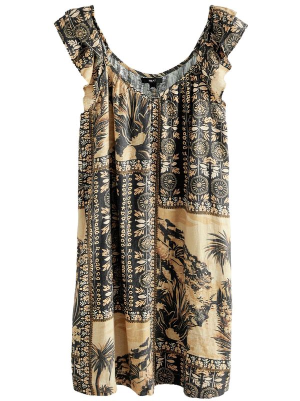 Next Next Poletna obleka  kremna / pesek / temno bež / črna