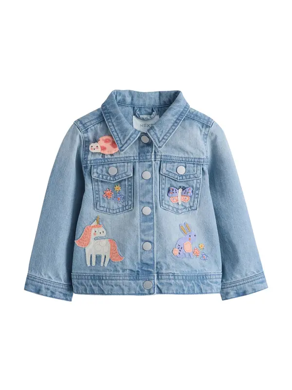 Next Next Prehodna jakna  moder denim / lila / korala / bela