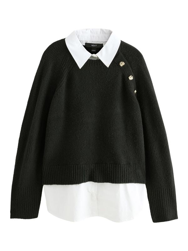 Next Next Pulover  črna / bela