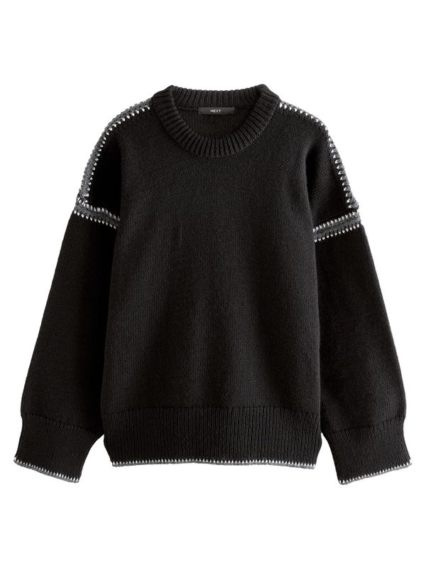 Next Next Pulover  črna / srebrna