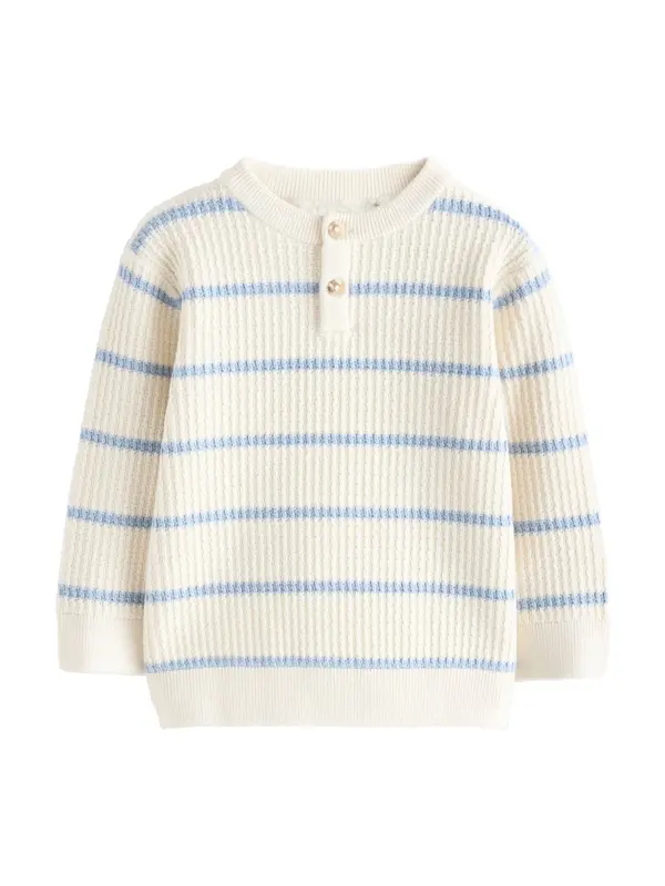 Next Next Pulover 'Henley'  kremna / modra