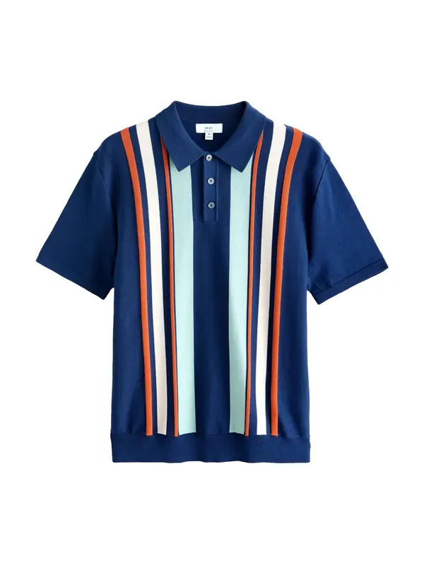 Next Next Pulover  marine / pastelno modra / temno oranžna / off-bela