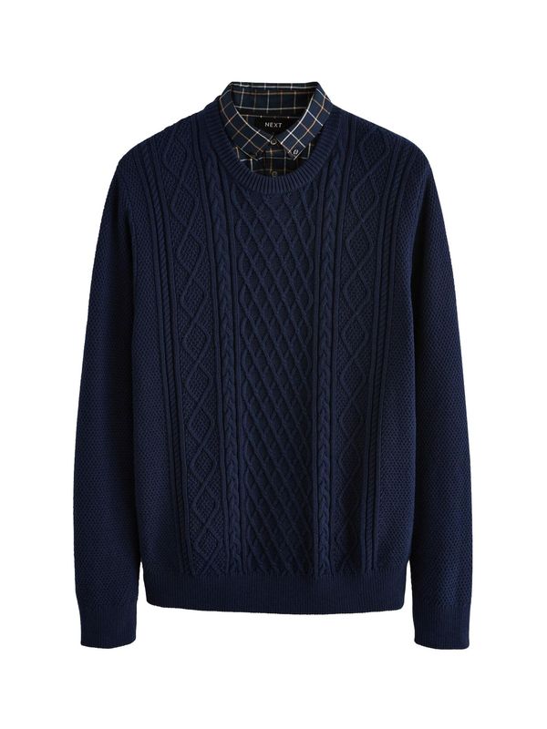 Next Next Pulover  mornarska / svetlo rjava / bela