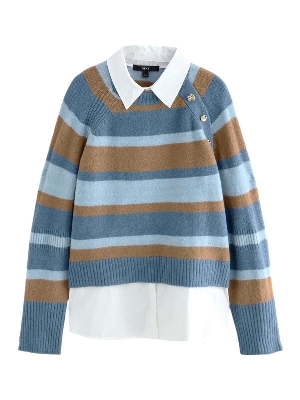 Next Next Pulover  opal / svetlo modra / karamel / bela
