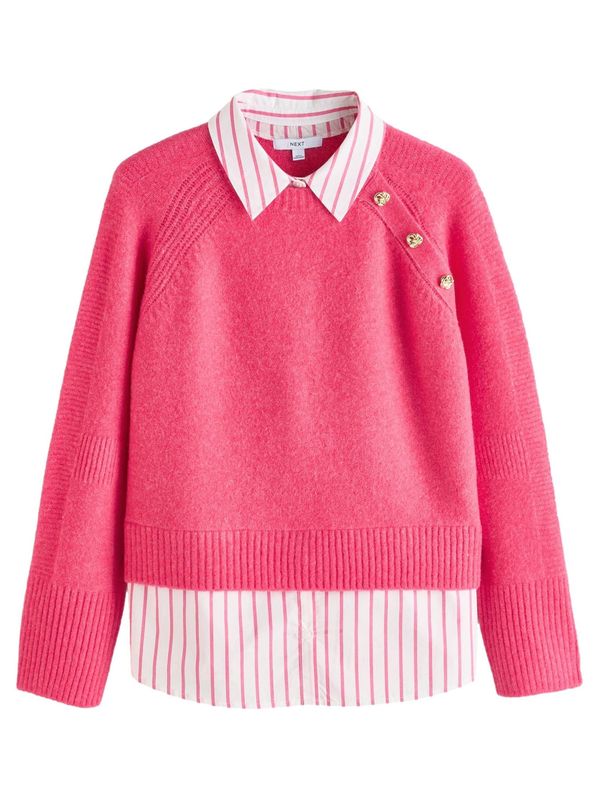 Next Next Pulover  roza / bela