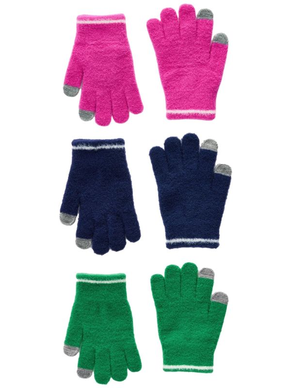 Next Next Rokavice  mornarska / pegasto siva / zelena / roza