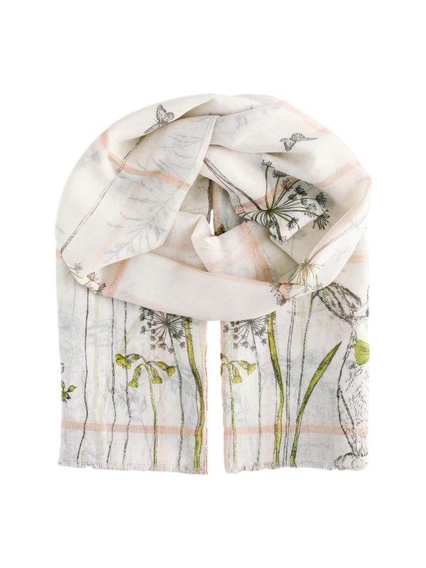 Next Next Šal  kremna / črna / off-bela