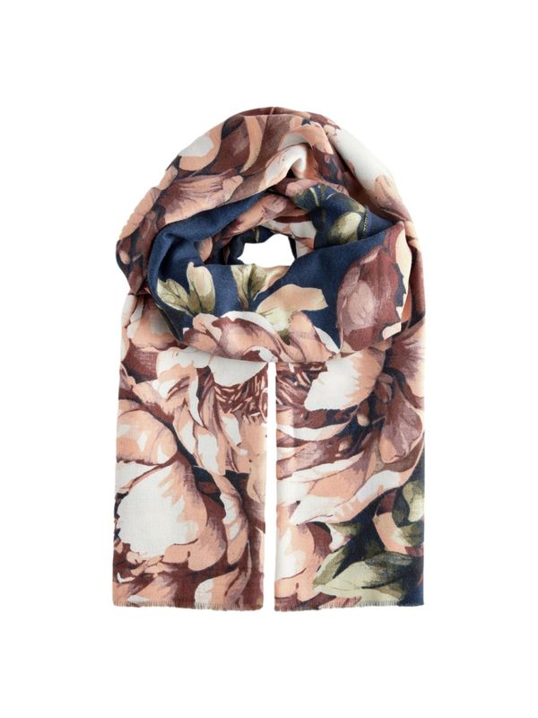 Next Next Šal  marine / zelena / puder / vinsko rdeča