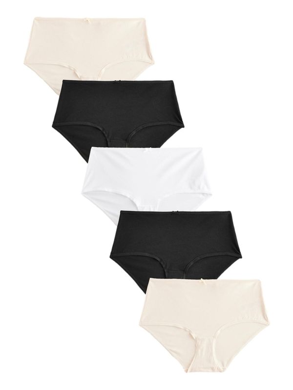 Next Next Spodnje hlače 'Cotton Rich'  bež / črna / bela