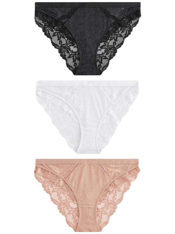 Next Next Spodnje hlačke  bež / črna / bela