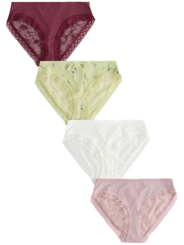 Next Next Spodnje hlačke  kivi / mauve / vinsko rdeča / bela