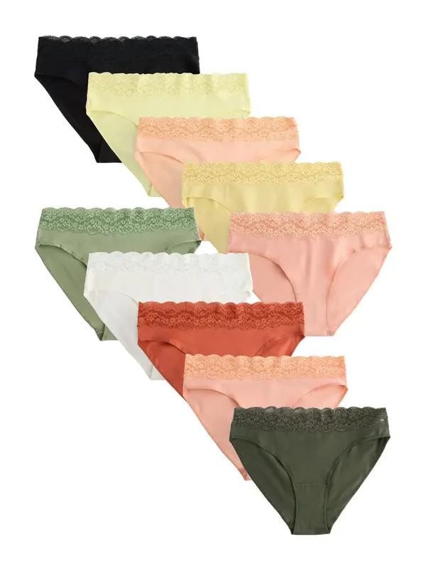 Next Next Spodnje hlačke  pastelno rumena / zelena / jastog / rosé / črna / bela