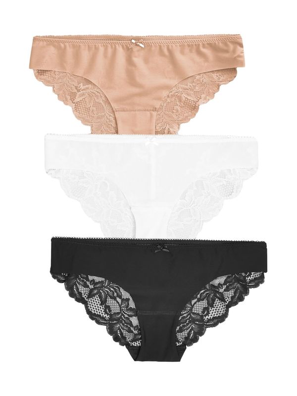 Next Next Spodnje hlačke  temno bež / črna / bela