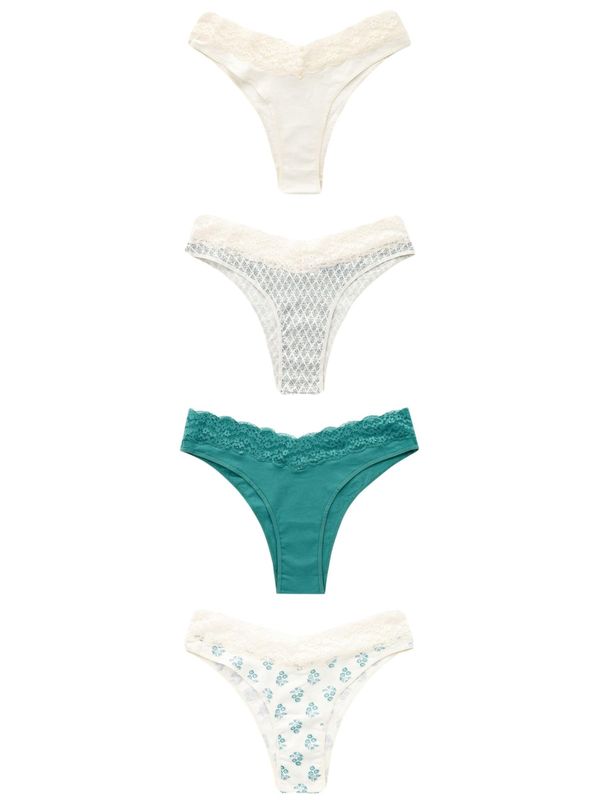 Next Next Spodnje hlačke  zelena / bela