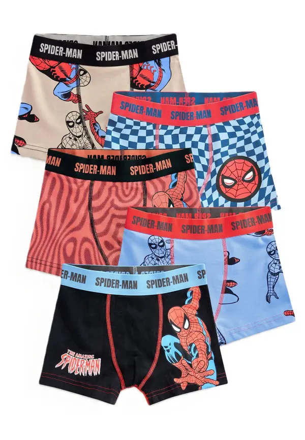 Next Next Spodnjice 'Spiderman'  bež / svetlo modra / rdeča / črna