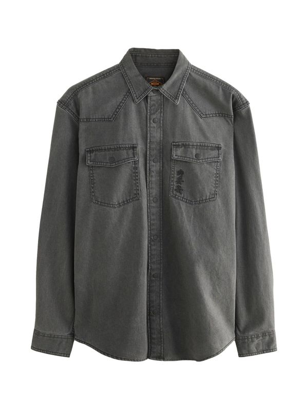 Next Next Srajca  mandarina / črna / črn denim