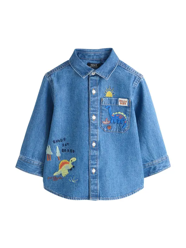 Next Next Srajca  moder denim / rumena / meta / oranžna