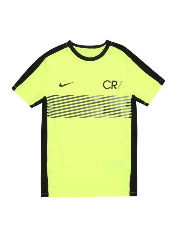 NIKE NIKE Funkcionalna majica 'CR7 Academy'  siva / neonsko zelena / črna
