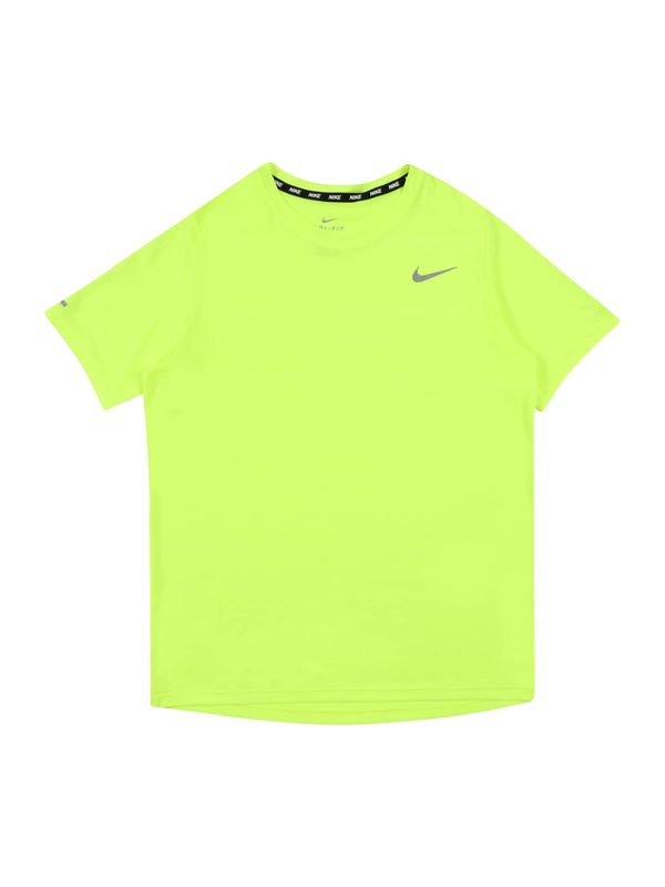 NIKE NIKE Funkcionalna majica 'Miler'  neonsko zelena / srebrna