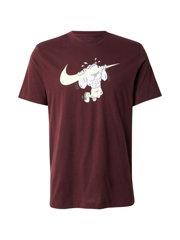 NIKE NIKE Funkcionalna majica  slonovina / temno siva / majnica / burgund