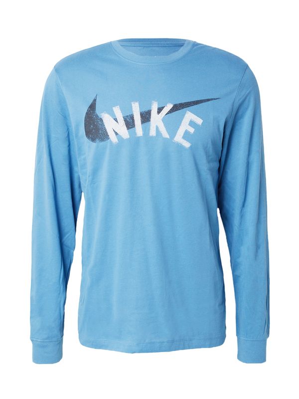 NIKE NIKE Funkcionalna majica  svetlo modra / črna / off-bela