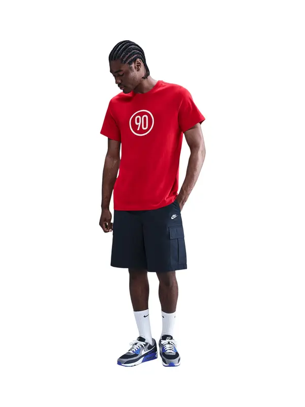 NIKE NIKE Funkcionalna majica 'Total 90'  rdeča / bela