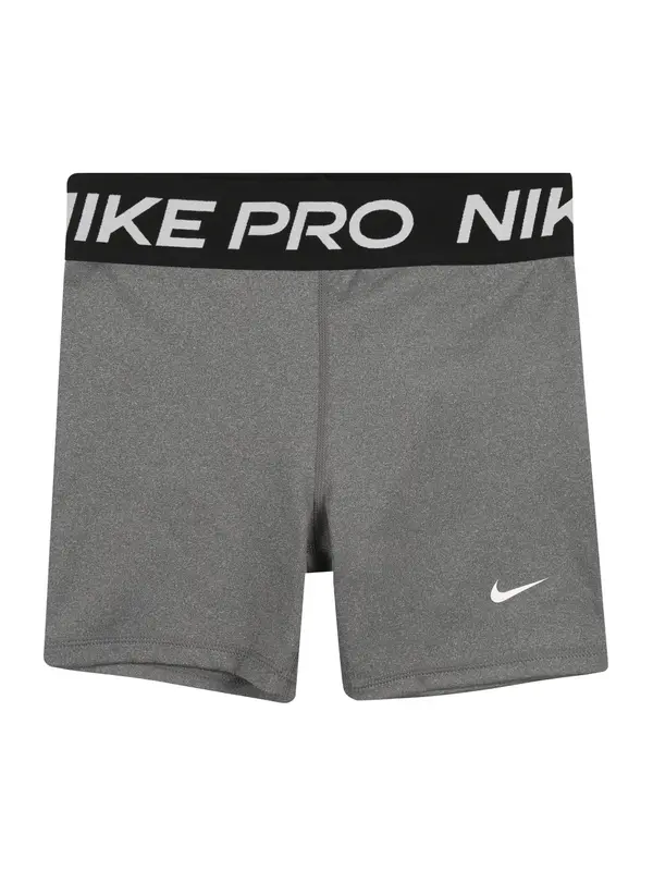 NIKE NIKE Športne hlače 'Nike Pro'  pegasto siva / črna / bela