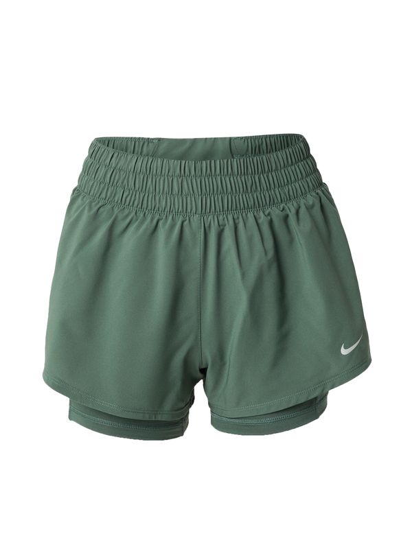 NIKE NIKE Športne hlače 'ONE'  temno zelena / bela