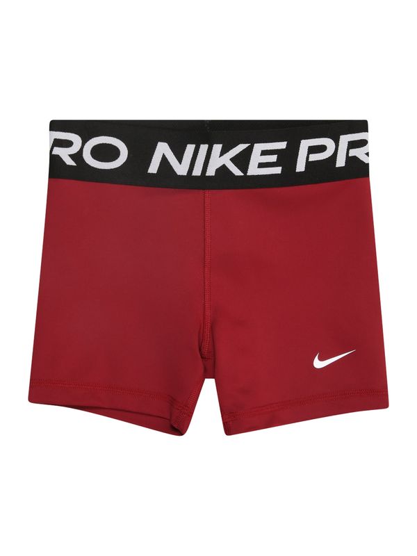 NIKE NIKE Športne hlače 'Pro'  temno rdeča / črna / off-bela