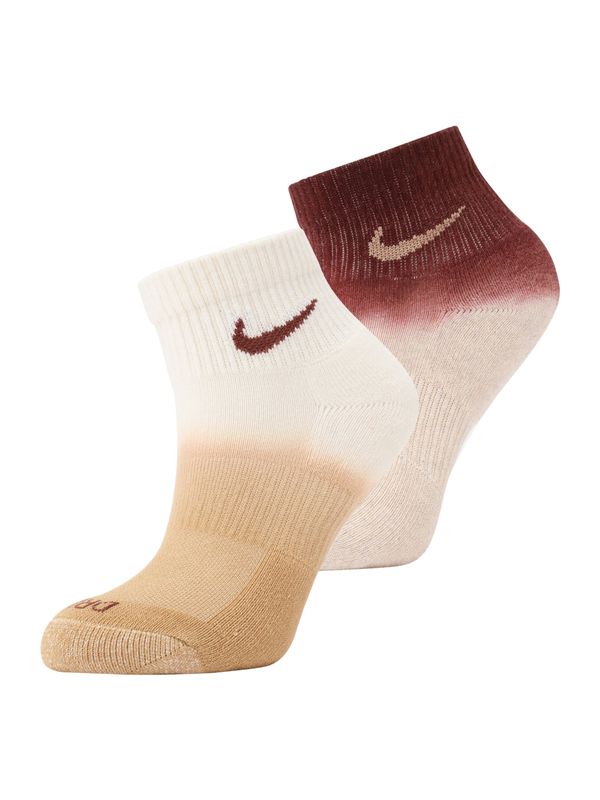 NIKE NIKE Športne nogavice 'Everyday Plus'  bež / kamela / rdeča / bela