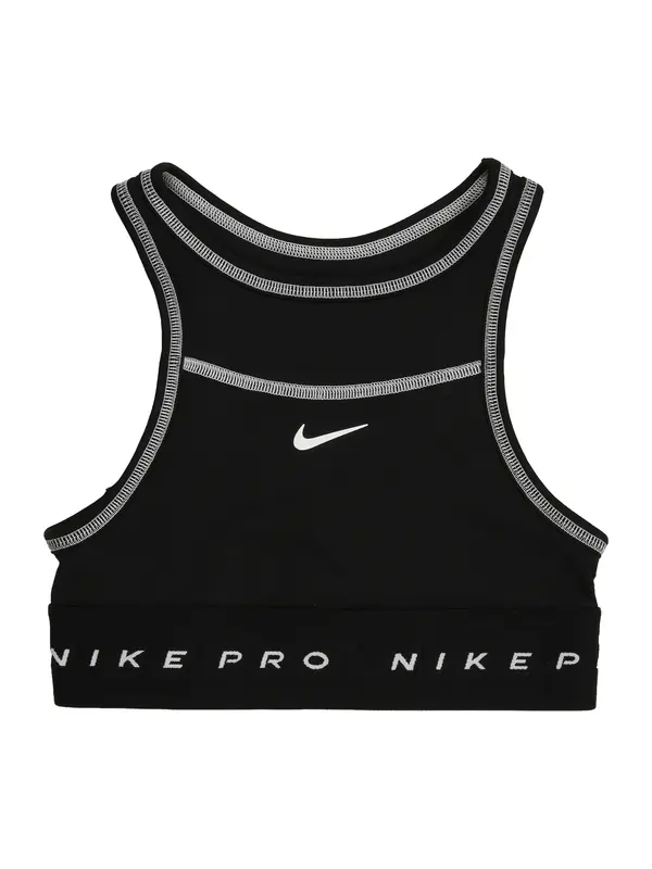 NIKE NIKE Športni top 'SWOOSH'  svetlo siva / črna