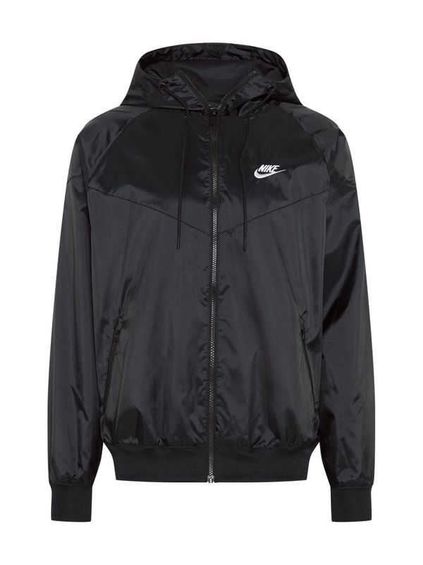 Nike Sportswear Nike Sportswear Funkcionalna jakna 'Heritage Essentials'  črna / bela