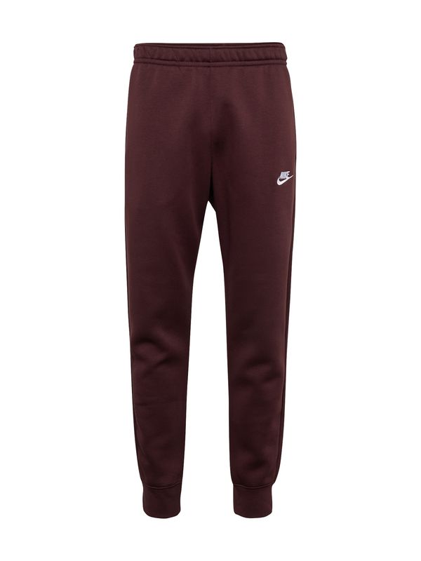 Nike Sportswear Nike Sportswear Hlače 'CLUB FLEECE'  burgund / bela