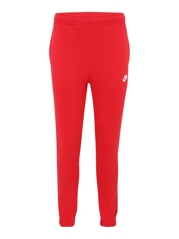 Nike Sportswear Nike Sportswear Hlače 'Club Fleece'  rdeča / bela