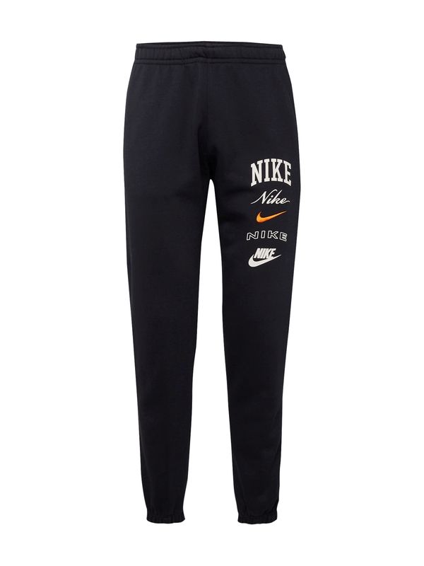 Nike Sportswear Nike Sportswear Hlače 'CLUB'  oranžna / črna / bela
