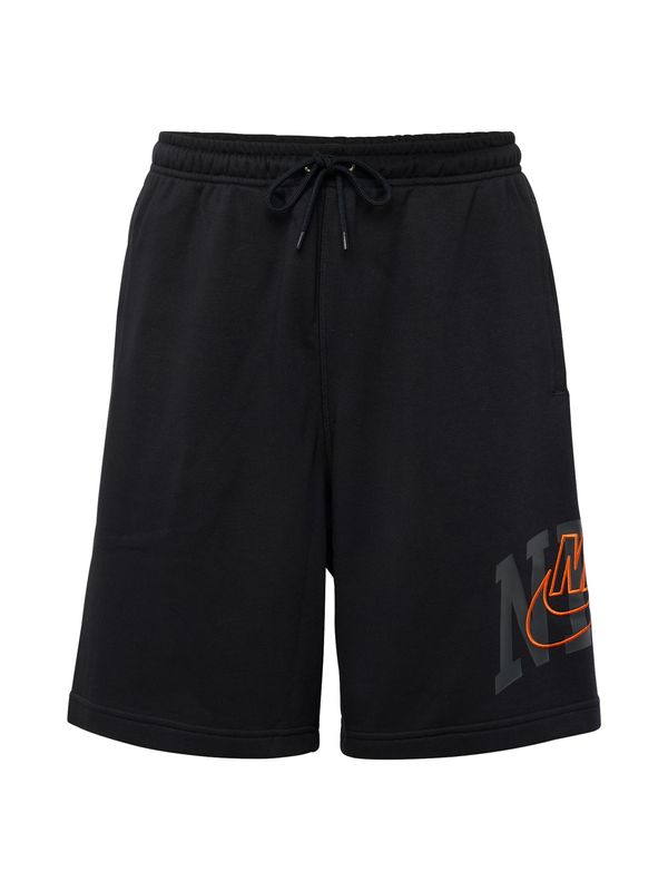Nike Sportswear Nike Sportswear Hlače 'CLUB'  temno siva / neonsko oranžna / črna