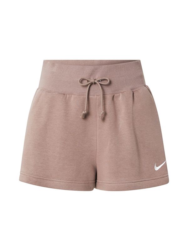 Nike Sportswear Nike Sportswear Hlače 'Phoenix Fleece'  mokka / bela