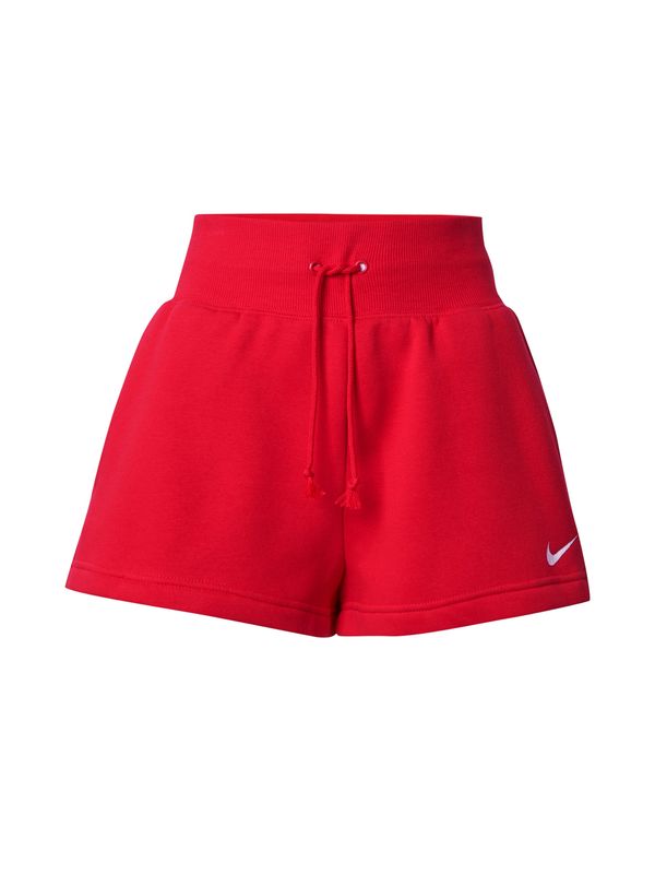Nike Sportswear Nike Sportswear Hlače 'Phoenix Fleece'  rdeča / bela