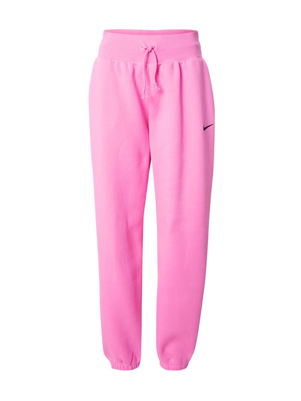 Nike Sportswear Nike Sportswear Hlače 'PHOENIX FLEECE'  roza / črna