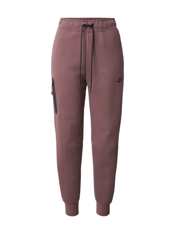 Nike Sportswear Nike Sportswear Hlače 'TCH FLC'  rjasto rjava / črna