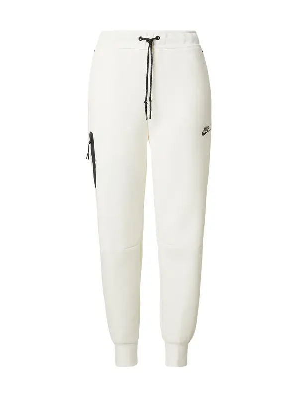 Nike Sportswear Nike Sportswear Hlače 'TCH FLC'  svetlo bež / črna