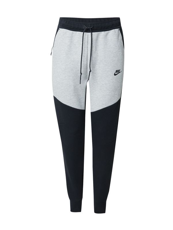 Nike Nike Sportswear Hlače 'TCH FLC'  svetlo siva / črna