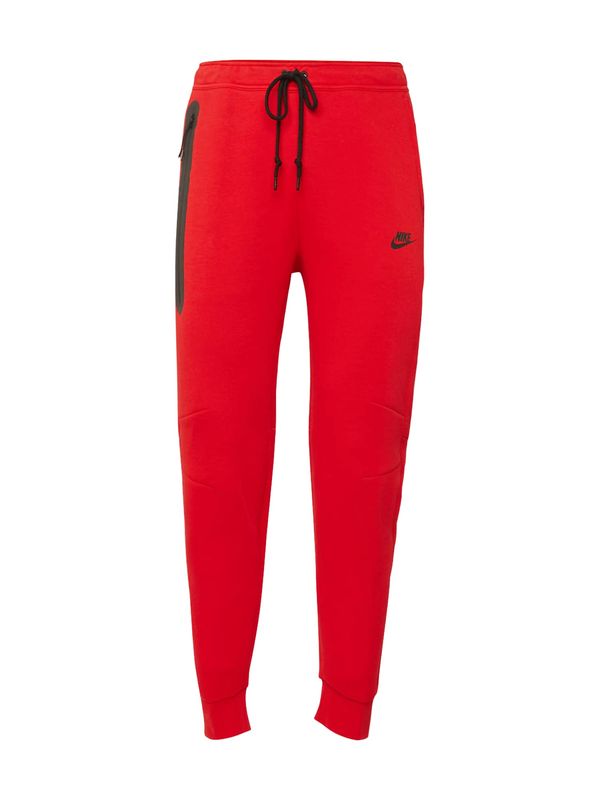 Nike Sportswear Nike Sportswear Hlače 'TCH FLEECE'  rdeča / črna